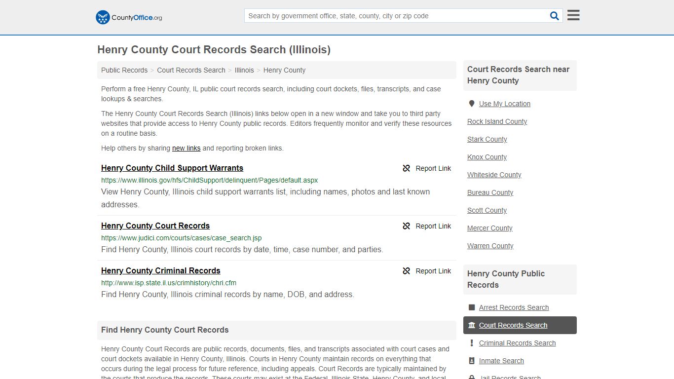 Court Records Search - Henry County, IL (Adoptions ...